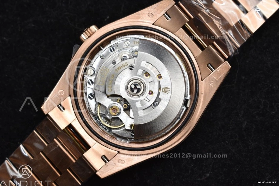 A Bracelet Bright Meteorite GMF Steel 904L On RG Crystal Markers DayDate 40 Dial President 706 1102